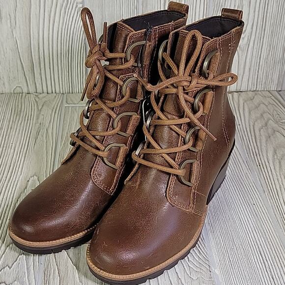 Sorel Cate Lace Up Leather Ankle Boots Womens Size 5 New In Box - Picture 12 of 14